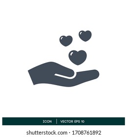 heart and hand icon respect for feelings symbol design element vector eps 10