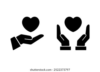 Heart in hand icon showing care and support, perfect for healthcare providers, charities, and community organizations