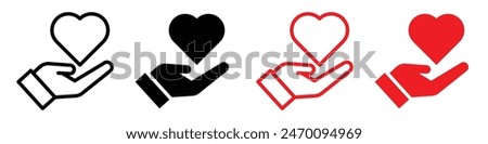 Heart in hand icon showing care and support, perfect for healthcare providers, charities, and community organizations