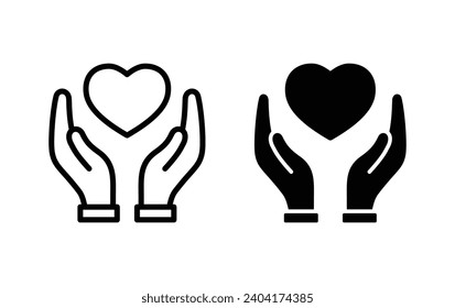 Icono de Corazón en Mano, vector de signos de Corazón en Mano para el sitio web Aplicación para ordenador y móvil