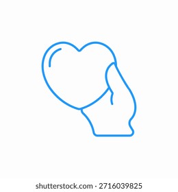 Corazón en la mano icono signo Vector