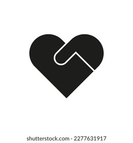 Heart hand icon simple design