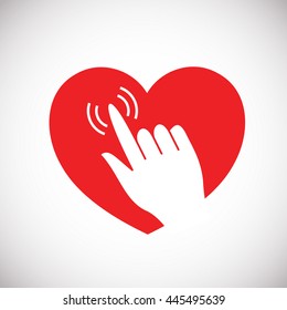Heart with hand icon, valentines, love, on-line dating concept