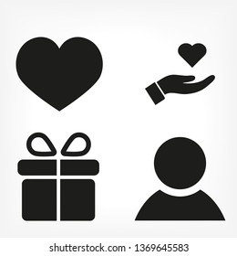 Heart in hand icon vector