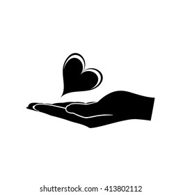 Heart in Hand icon vector