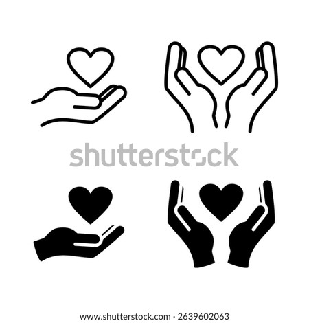 Heart in hand icon vector