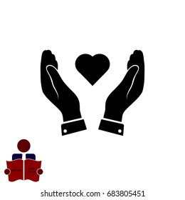heart in hand icon, vector best flat icon, EPS