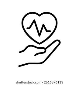 heart in hand icon vector design illustration template in trendy style