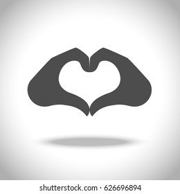 Heart from hand icon. Vector elements, symbol of love and health.