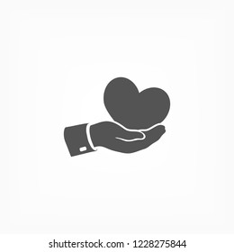 heart in hand. icon. Vector Eps 10