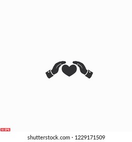 heart in hand icon. Vector Eps 10