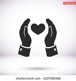 heart in hand icon. Vector Eps 10
