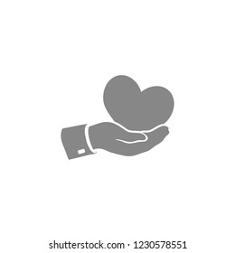 heart in hand. icon. Vector Eps 10