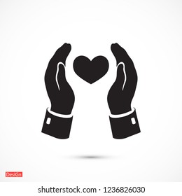 heart in hand icon. Vector Eps 10