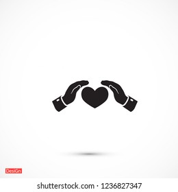 heart in hand icon. Vector Eps 10