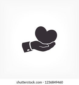 heart in hand. icon. Vector Eps 10