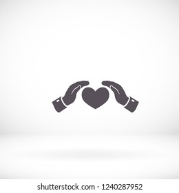 heart in hand icon. Vector Eps 10