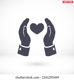 heart in hand icon. Vector Eps 10