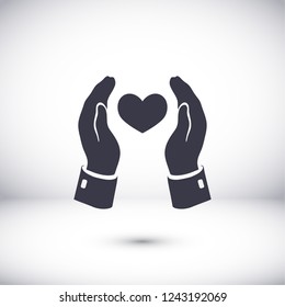 heart in hand icon. Vector Eps 10