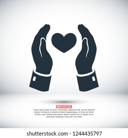 heart in hand icon. Vector Eps 10