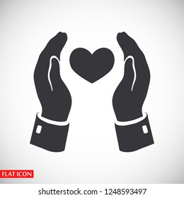 heart in hand icon. Vector Eps 10