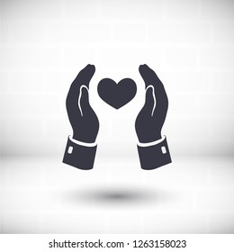 heart in hand icon. Vector Eps 10