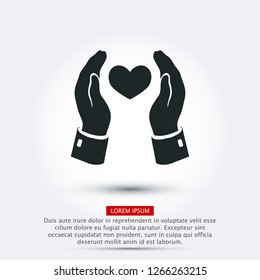 heart in hand icon. Vector Eps 10