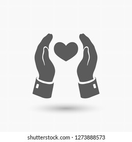 heart in hand icon. Vector Eps 10