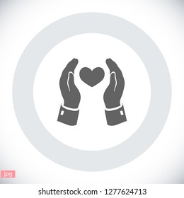heart in hand icon. Vector Eps 10