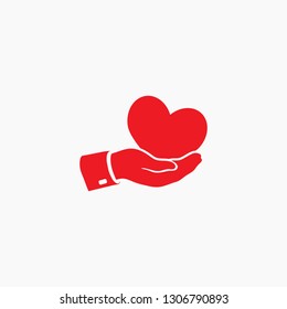 heart in hand. icon. Vector Eps 10