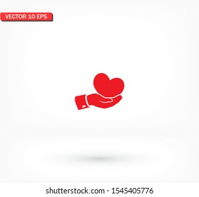 heart in hand. icon. Vector Eps 10. Lorem Ipsum Flat Design