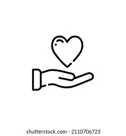 Heart In Hand Icon Vector Eps