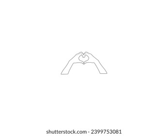 Heart Hand icon vector. Heart Hand Vector Illustration. Heart Hand silhouette isolated on white background