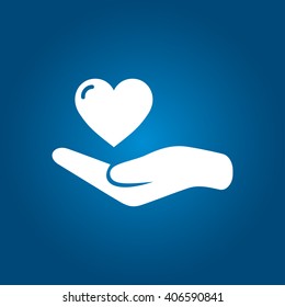 heart in hand icon, vector illustration