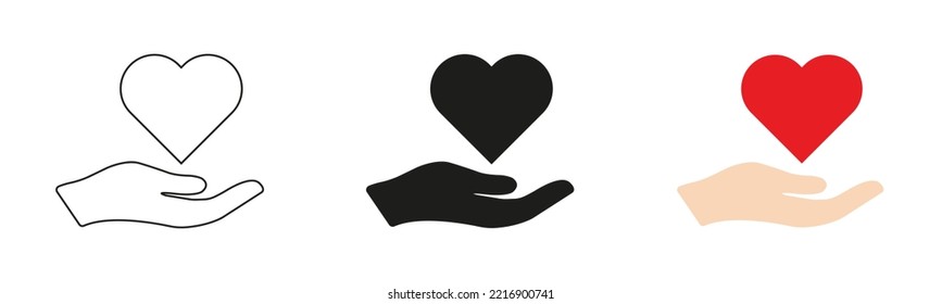 Heart in hand icon vector.  Love icon. Vector illustration eps10