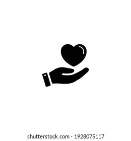 Heart in Hand icon vector for web, computer and mobile app