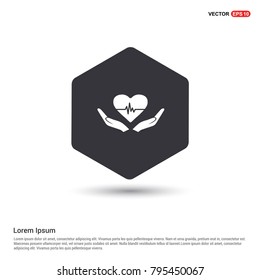 Heart in hand icon White Background icon template