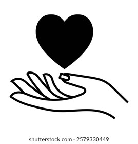 Heart in hand icons set. Hands holding. Love icon. Health, medicine symbol . 1176
