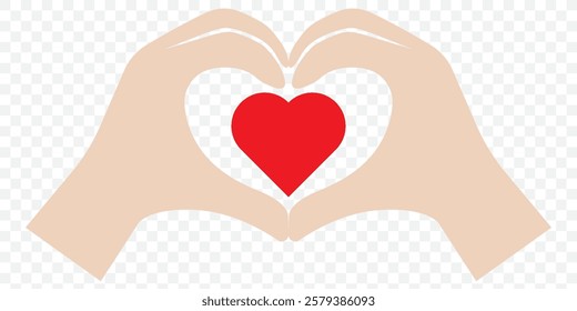 Heart in hand icons set. Hands holding heart icon. Love icon. Health, medicine symbol. Healthcare hands holding heart flat and line style - stock vector. Eps 10.
