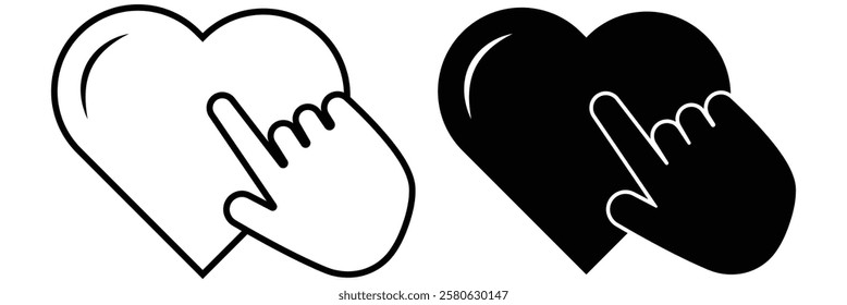 Heart in hand icons set. Hands holding heart icon. Love icon. Health, medicine symbol. eps 888