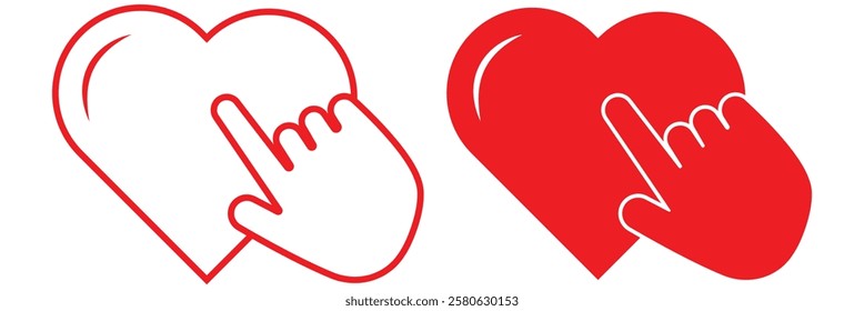 Heart in hand icons set. Hands holding heart icon. Love icon. Health, medicine symbol. eps 888