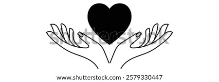 Heart in hand icons set. Hands holding. Love icon. Health, medicine symbol . 1176