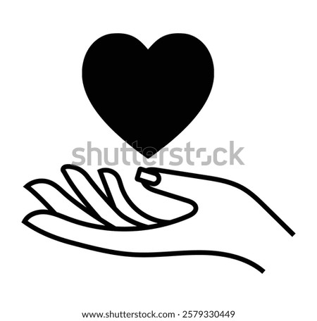 Heart in hand icons set. Hands holding. Love icon. Health, medicine symbol . 1176