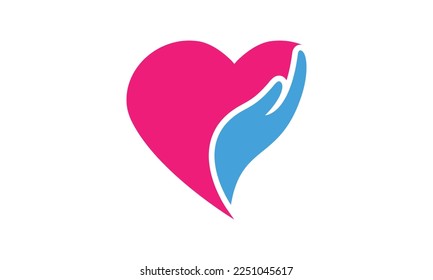Heart Hand Logo Illustrations and Vectors
