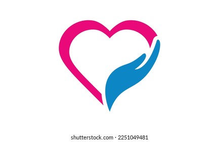 Heart Hand Logo Illustrations and Vectors