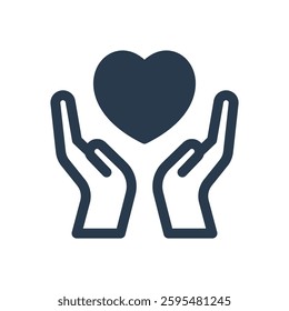Heart Hand for Mother's Day Vector Icon