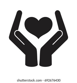 heart in hand Protection heart love vector