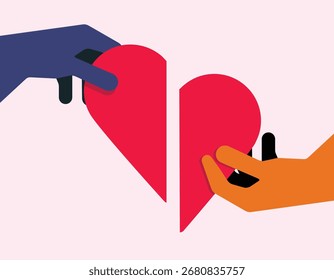 Heart Hand Anteil Partnerschafts-Illustration