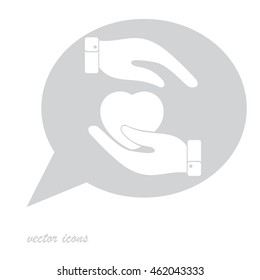Heart in hand symbol