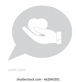 Heart in hand symbol